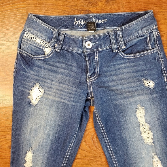 Ariya Jeans Womens Low Rise Curvy Boyfriend Dark W - Picture 5 of 6